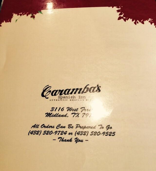 Carambas Spanish Inn menu 4